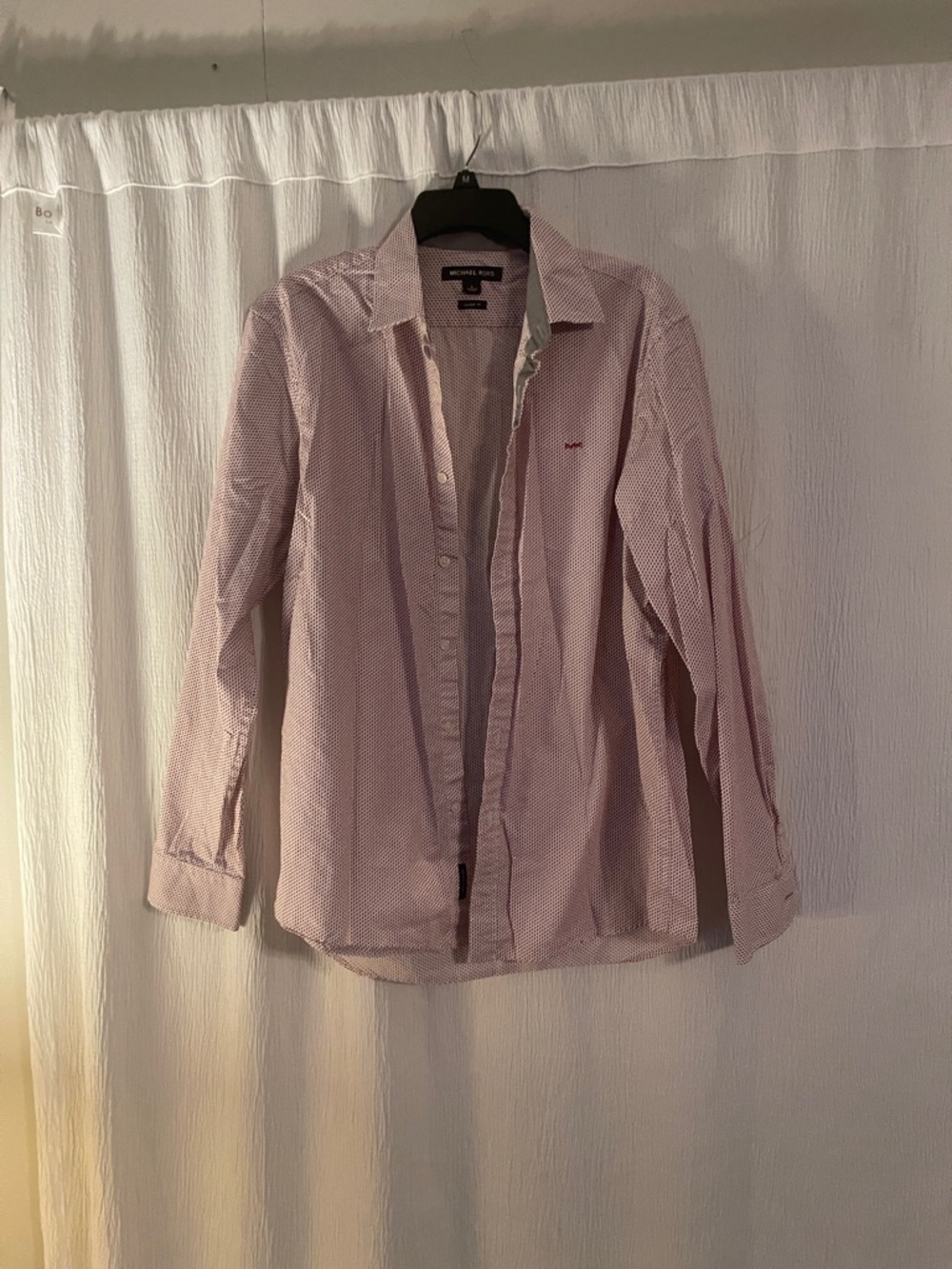 Michael Kors Men's Light Pink Micro-Pattern Dress Shirt